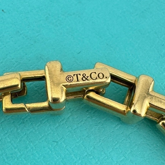 RARE Tiffany & Co. 18k Yellow Gold Wide T Link Bracelet 31g - Picture 5 of 8